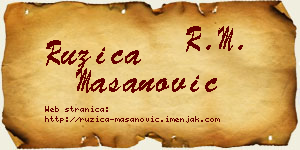 Ružica Mašanović vizit kartica